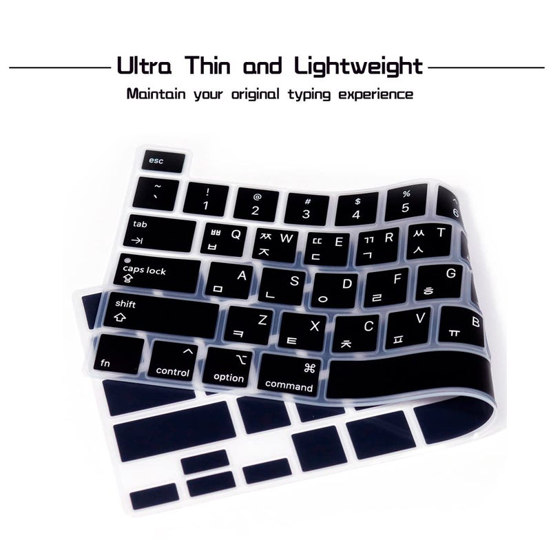 HRH Ultra Thin Korean Language Silicone Keyboard Cover Skin for MacBook Pro 13 inch 2020(Model A2289/A2251/A2338 M1 Chip) and for MacBook Pro 16" 2019 (Model A2141) Accessories - Image 3